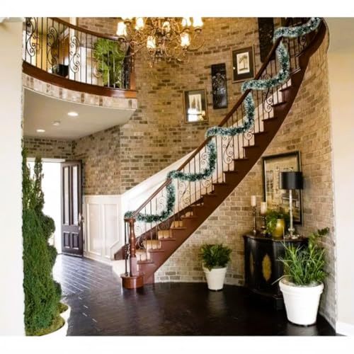 Générique Guirlande Lumineuse Luxuriante Lanterne 30 LED Blanc Chaud - 2M, Verte Foncé, 6 Noeuds Rouges Bourgogne, à Piles, Parfaite pour décoration maison et jardin