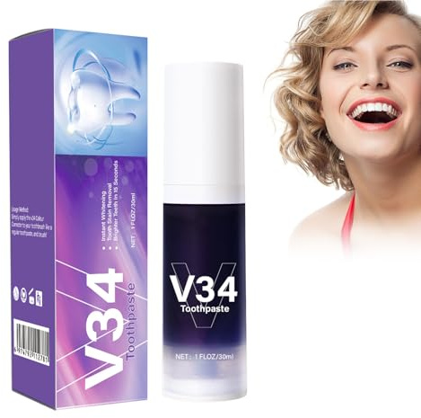 Eazerom 04 Zahnpasta Weisse Zähne,30ml Lila Zahnpasta für Zahnaufhellung,Zahnaufhellung Zahnpasta Lila Saubere Gelbe Zähne, Whitening Zahnpasta,Purple Toothpaste for Whitening Teeth