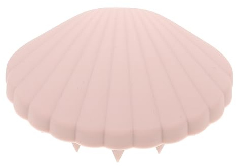 Spazzola Shampoo in Silicone a Forma di Conchiglia | Rosa, Setole Fini per Pulizia Quotidiana, Facile da Lavare, Uso Domestico nei Rituali di Shampoo