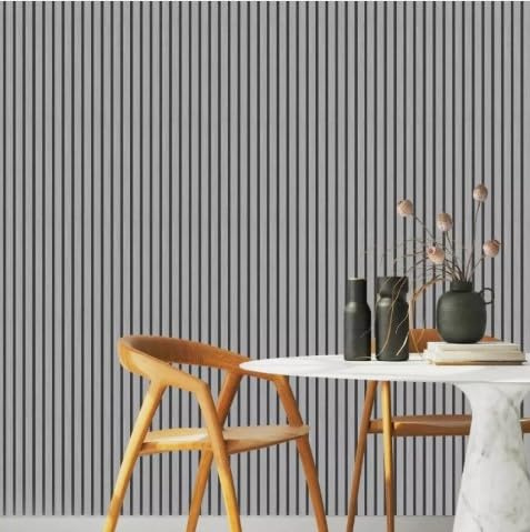 Acoustic Wall Panelling 2400mm x 600mm Decorative 3D Slatted Wood Effect (Light Grey Oak)
