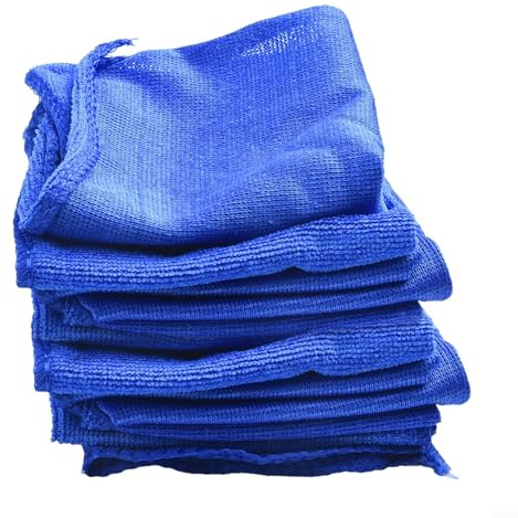 Zeroupshop 50 Microfiber Cleaning Cloths, Blue Multi Purpose Towels, Absorbent Accessories Car Detailing, For Car And Home Cleaning