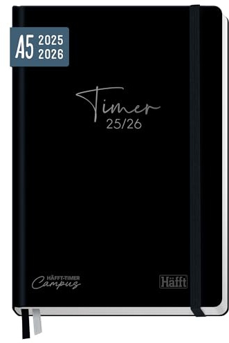Häfft-Timer Campus 2025/2026 A5 Semesterplaner Black Edition