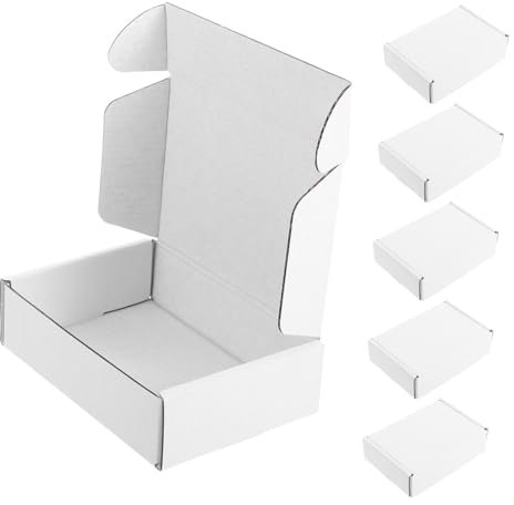TEHAUX 6 Weiße Versandkartons 15x10x4cm Stabile Papierverpackung Kleine Kartons Für Kleinunternehmen Verpackung Und Transport
