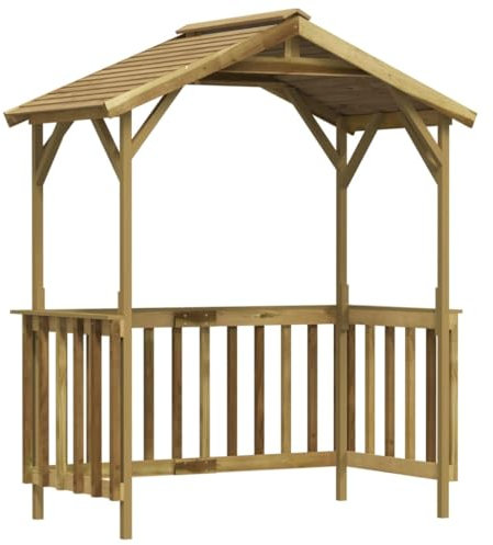 Myheimly Grillpavillon Kiefernholz Imprägniert 163,5x93x210 cm Imprägniert Pavillon Grillzelt Grillhütte Grill Überdachung Windschutz Grillüberdachung