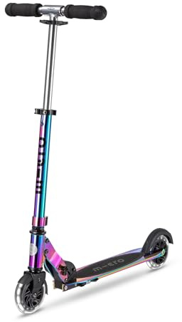 micro™ Sprite LED Kinderscooter | Das ORIGINAL | Kinder Cityroller mit LED-Rollen | klappbar und höhenverstellbar | ab 5 Jahre | Tretroller inkl. Sicherheitsweste
