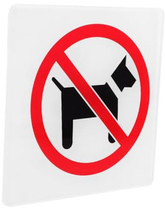 DOITOOL Cartello Divieto Animali in Acrilico 15x15 Cm per Uffici e Negozi, Resistente e Autocollante, Promuove Sicurezza e Pulizia All’interno