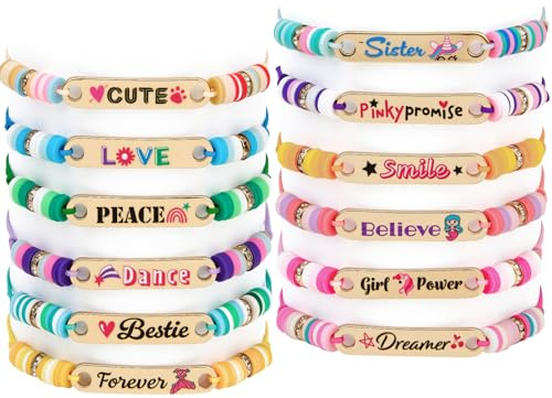 Latocos 12 PCS Kids Bracelets for Girls Toddler Jewelry Unicorn Preppy Bracelets Clay Beaded Stretchy Gift Party Favors Dress up Jewelry for Little Girl Toddler (Unicorn 2)