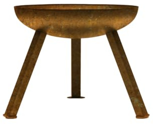 Bombe Feuerbecken aus Cortenstahl – Kompakte Feuerschale Ø 48 cm – Rostoptik mit Patina – Outdoor Feuerstelle für Garten, Terrasse & Camping – Wetterfest, mobil & stilvoll