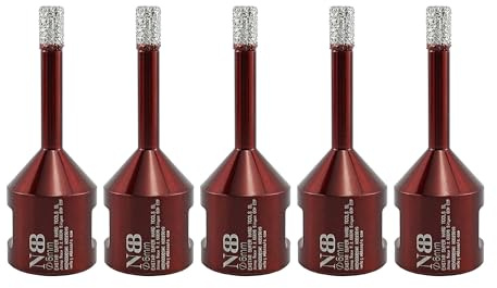 NBB Foret diamant fraise diamantée avec M14, couronne diamant pour percer à sec et humide sur porcelaine dure, céramique, carrelage granit marbre carrelage pour meuleuse d'angle (5 pièces, 6 mm)
