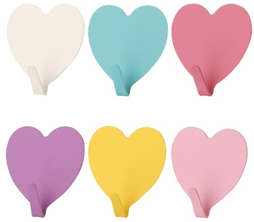 6 Stück Haken Selbstklebend Wandhaken,Klebehaken Selbstklebende,Edelstahl Kleiderbügel Bunt,Dekorative Klebehaken,Ohne Bohren,Garderobenhaken,Handtuchhaken,für Badezimmer,Handtücher,Schlüssel,Küche