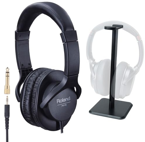Roland RH-5 geschlossener Stereo-Kopfhörer mit keepdrum Tisch-Stativ