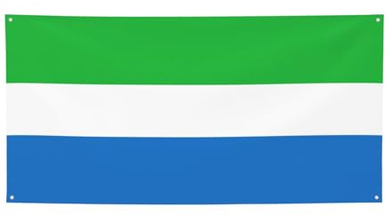 Bandera de Sierra Leona impresa para todas las estaciones, para interiores y exteriores, plegables, vibrantes, resistentes a desgarros