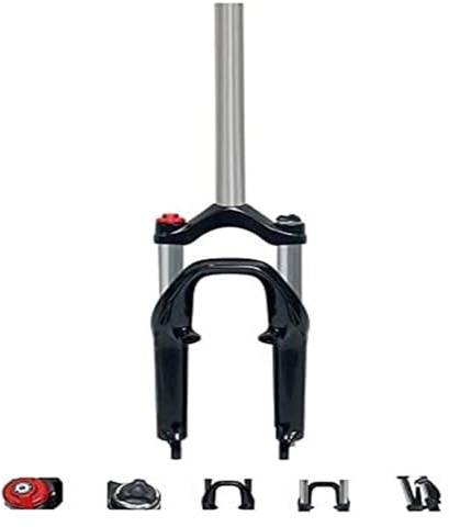 LQVAIPT 20 Zoll Fahrrad-Vorderradgabel, gefederte Fahrrad-Vorderradgabel, Mountain-Faltluftgabel, Stoßdämpfer, Fahrradzubehör, Aluminiumlegierung, V-Bremse, Scheibenbremse, doppelter Verwendungszweck