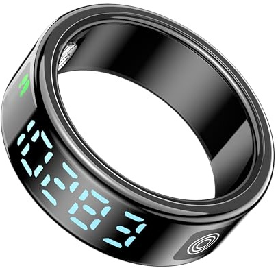 Beafon, Felixx SR21D Bague Intelligente avec écran LED, Bouton Tactile, Reconnaissance des gestes pour Applications, Noir, Taille 12 (67,2 mm), Suivi de Fitness, fréquence Cardiaque, Tissu Blush