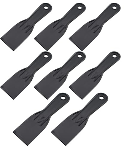 TAODAN 8PCS 2 Inch Black Plastic Putty Knife Wall Scraping Tool Accessory Scraper Utensil Suitable for Patching Joint Filling Plastering Repair Coating Applications