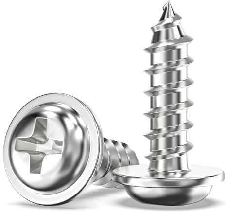 100Pcs M3 x 10mm Screws for Wood, Modified Truss Head | 304 Stainless Steel, Self Tapping Screws, Phillips Drive for Wood, Metal, Plastic
