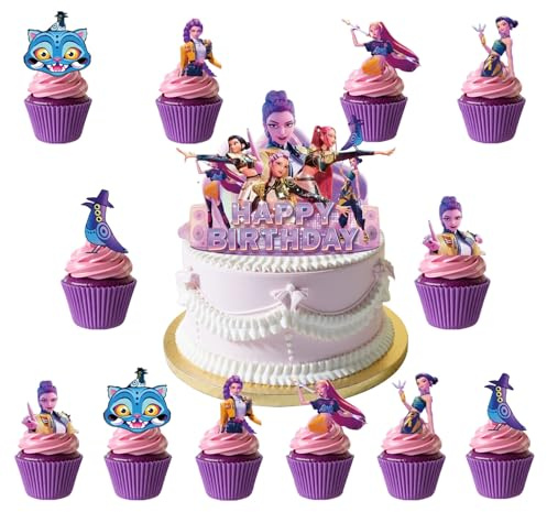 25 Pcs Cartoon Cake Decorations, Cute Happy Birthday Cake Toppers, Perfect for Theme Parties, Birthday Celebrations, and Holiday Festivities