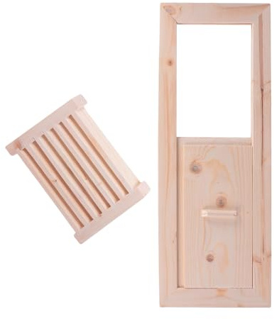SOLUSTRE Kit Ventilation Sauna Grille en Bois Résistante Aux Hautes Températures, Panneau De Ventilation Solide pour Volets De Sauna Et Hammam
