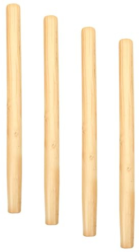 BESPORTBLE 4 Pezzi Manici in Legno di Ricambio per Utensili da Giardino, Impugnature Ergonomiche in Legno Massello da 50 CM per Zappe, Falci e Pale, Sostituzioni Resistenti e Leggere per