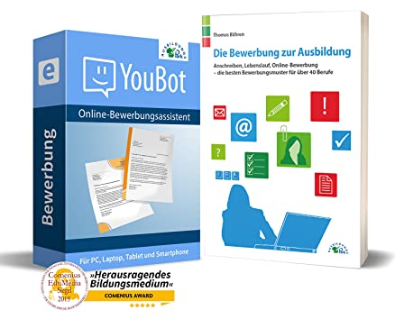 BEWERBUNG schreiben für die Ausbildung: Einfach ANSCHREIBEN + LEBENSLAUF erstellen | Online-Assistent + Buch | 10 Bewerbungen