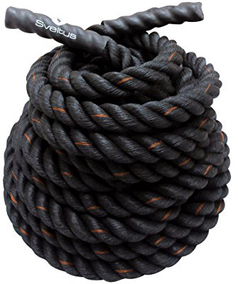 Sveltus Battle Rope rep Ø 38 mm 10 m Tau svart Functional Training Bootcamp