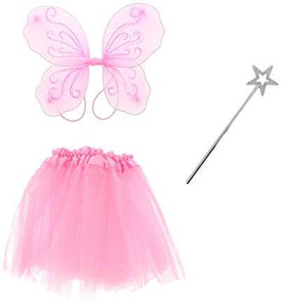 Zac's Alter Ego 3 Piece Fancy Dress Butterfly Wings, Wand & Tutu Fairy Set
