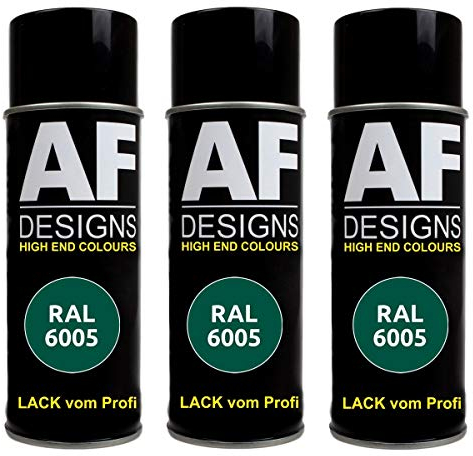 Alex Flittner Designs RAL Lack Spraydose 3er Pack Autolack Sprühdose glänzend Buntlack Alle RAL FARBEN (RAL6005 MOOSGRUEN)