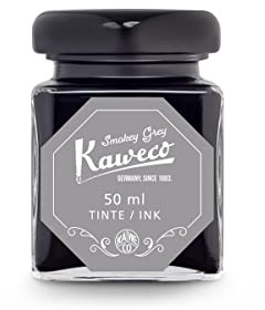 Kaweco Barattolo di inchiostro da 50 ml, grigio fumo, grigio fumo, vegano, solubile in acqua, sostenibile, per calligrafia lettering