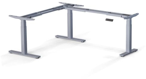 ergoni Eck90, elektrisch höhenverstellbares Ecktischgestell, 90° Schreibtisch (grau)