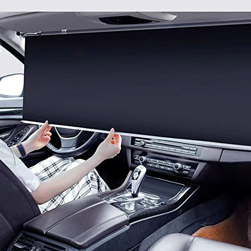 Fahrzeugmontierte Sonnenblende Frontscheibe Sonnenschutz und Wärmeisolierung Mit einem Knopfdruck einziehbar für eine Vielzahl von Modellen (B)