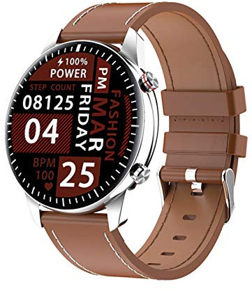 QESTO AVB Montre intelligente de sport pour homme Bluetooth Appel fréquence cardiaque Bracelet compatible lecteur MP3 Connecté au casque TWS (F)
