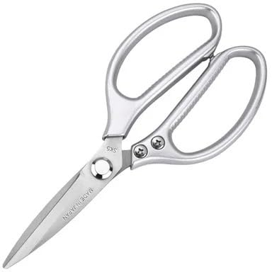 Kitchen Scissors, Multifunctional Kitchen Scissors Japanese Scissors Stainless Steel Chicken Bone Scissors Food Scissors Aluminum Alloy Scissors (Color : Silver)
