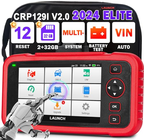 OBD2 Diagnosegerät Auto LAUNCH CRP129i V2.0, KFZ-Codeleser mit 4 Systeme Diagnose, 12+ Reset Öl/EPB/SAS/ABS/TPMS/DPF/Inject/AFS/AF/BMS/Adblue und Drosselklappe Regulieren