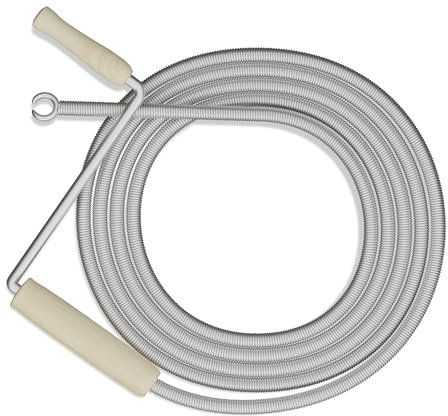 Relaxdays Furet déboucheur de canalisation, 3 mètres, pour Douche, évier, WC, Acier, Spirale Nettoyage, argenté