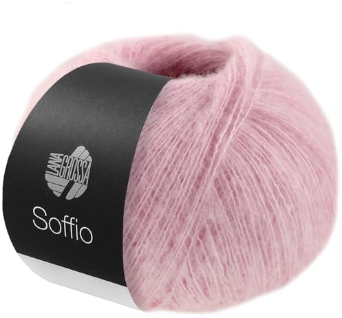 LANA GROSSA Soffio | Flauschiges Lace-Garn aus Merino- & Baumwolle mit 10% Kaschmir | Handstrickgarn aus 60% Schurwolle (Merino superfein), 30% Baumwolle (Bio) | 25g zum Stricken | 212m Garn FB 1