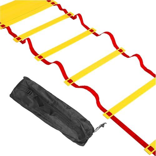 Fußball-Trainingsleiter – Geschwindigkeitstrainingsleiter | Fußballübungen Agility-Leiter mit strapazierfähigen Nylongurten, Fußball-Trainingsgeräte Leiter für Erwachsene, Kinder, Fußball, Workout