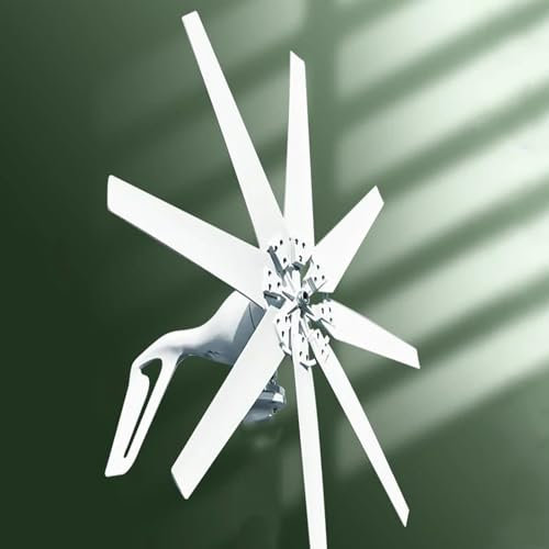 Kit de generador de molino de viento – Generador de energía eólica de 8 cuchillas con controlador de carga para iluminación pública doméstica – Pequeño generador de turbina eólica para uso doméstico
