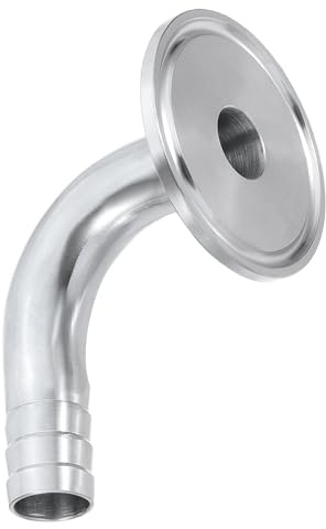 PATIKIL 90 Degree Elbow Tri Clamps Hose Barb, Sanitary Hose Barb Pipe Fitting 5/8 in Tube 50.5MM Ferrule (1.5 Tri Clamps) 304 Stainless Steel for Brewery Winery Food Processing Equipment