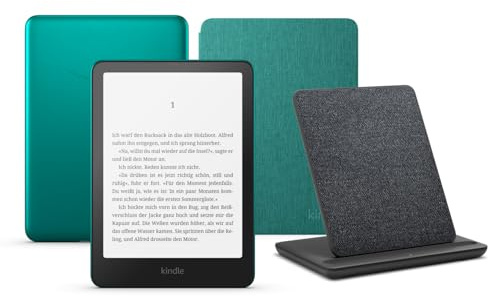 Kindle Paperwhite Signature Edition (2024 Release) mit 32 GB ohne Werbung, eine Amazon-Stoffhülle und eine kabellose Ladestation Made for Amazon