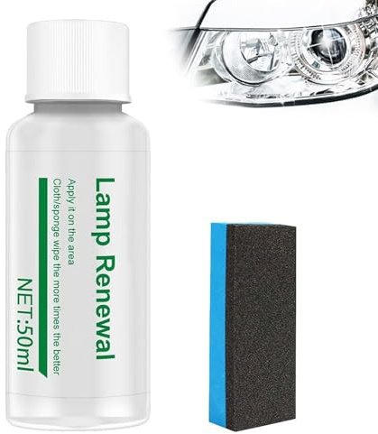 Fluido di riparazione dei fari auto, kit di pulizia dei fari auto di lunga durata con spugna, kit di lucidatura di ripristino dei fari auto per graffi ingiallimento annebbiamento (50 ML)