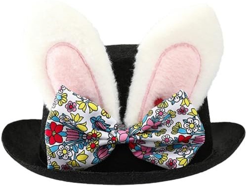 Zghhc Osterhasenhut Für Erwachsene, Hexe, Partyhüte, Weißes Hasenohr, Schwarz, Kostüm-Set, Hut, Anziehmütze, Osterhaube Für Karneval, Ostern, Halloween, Cosplay