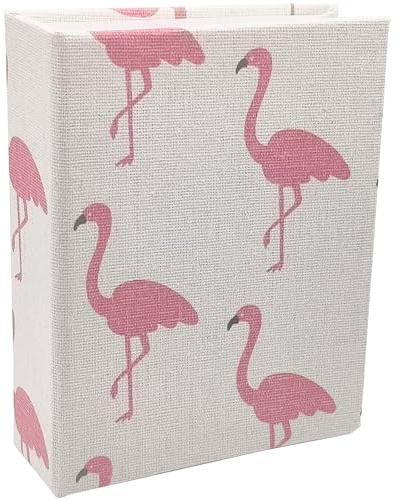 Dankeler Kinder-Fotoalbum, 100 Taschen, 10 x 15 cm, Einsteckalbum mit Leineneinband, Fotoalbum für Jungen, Mädchen (Flamingo)