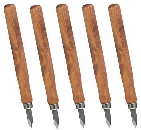Gadpiparty 5pezzi Coltelli Marcatori Legno Con Manico in Legno Strumenti Per Intaglio Precisi e Resistente Per Hobbisti e Lavorazioni Artigianali Di Falegnameria