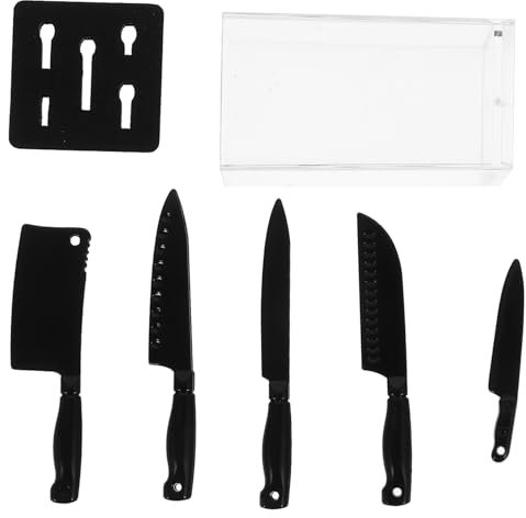 Milisten 1 Ensemble De Couteaux Transparents pour Maison De Poupée Cuisine Miniature Petit Cutter Mini Ustensiles De Décoration Accessoires Couteaux Jouets Décoration Aménagement
