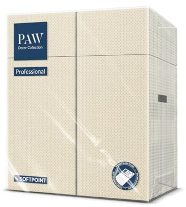PAW Besteckservietten 1/8-Falz, 50 Stück Soft Point - Champagner | Fertige Bestecktasche, Tisch in Sekunden eindecken, weich und lebensmittelecht, ideal für die Gastronomie