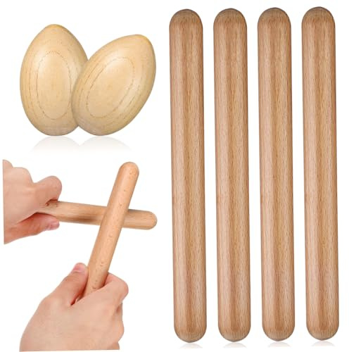 GALPADA Instrumentos De Percusión De Madera Para Niño Niña De Baquetas y Huevos Sonoros Juguetes Educativos Para Coordinación y Aprendizaje Stem