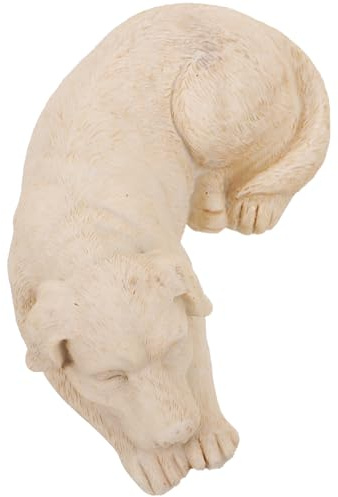 BELLIFFY Lápida de Resina para Mascotas Perro Color Hueso, Estatua Conmemorativa para Jardín Exterior, Piedra Conmemorativa Duradera para Homenaje y Memorial de Animales