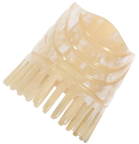 STOBAZA Peine de Cuerno Natural para Masaje del Cuero Cabelludo, Cómodo y Amigable Piel, Adecuado para Exfoliación y Relajación del Cabello Rizado Color Color Aleatorio Varios estilos