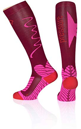 SPORT KOMPRESSIONSSTRUMPF under pressure RUNATTACK Special (Kompression: 18-21mmHg) - Höchste Qualität, Made in Germany! (cranberry, 39-42)