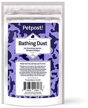 Petpost | Chinchilla Bath Dust for Small Animals - Natural, Pure Cleansing Pumice Sand for Cleaning Degus, Hamsters, & Gerbil 1 lb.